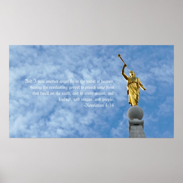 Angel Moroni om Salt Sjö Temple Poster (Framsidan)