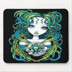 Ängel Mousepad "för Kallan" grön lotusblommavat Musmatta