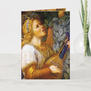 ANGEL MUSICIAN, Parchment Helgkort