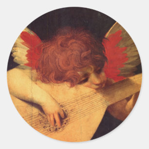 Angel Musician, Rosso Fiorentino Christian Runt Klistermärke