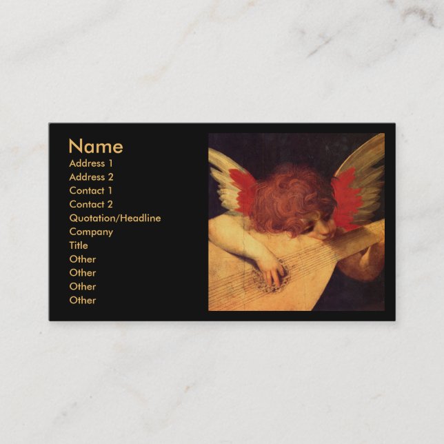 Angel Musician, Rosso Fiorentino Christian Visitkort (Framsida)