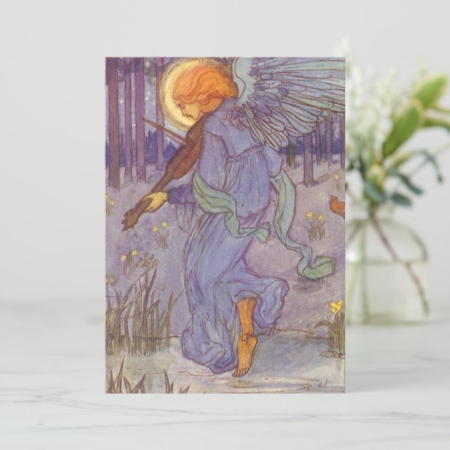 Angel Musician spelar violin, Vintage Music (Stående Fram)