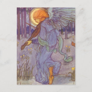 Angel Musician spelar violin, Vintage Music Vykort