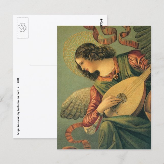 Ängel Musiker, Melozzo da Forli, Renässanskonst Vykort (Fram/baksida)