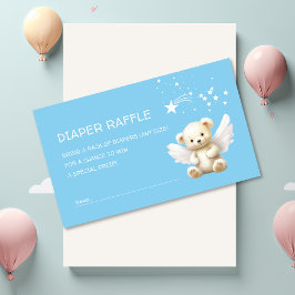 Angel Nalle Baby blue Diaper Raffle Biljett Tilläggskort