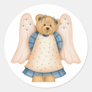Angel Nalle D8 Stickers Runt Klistermärke