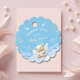 Angel Nalle med Twinkling Stars Baby blue Gåvor Etiketter