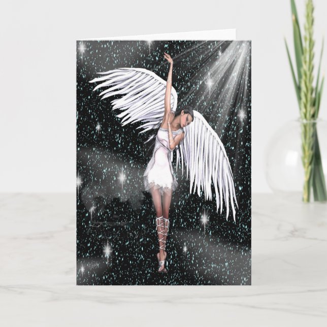 Angel Note Card blank på insidan Tack Kort (Framsida)