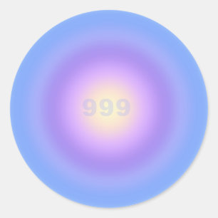Angel Number 999 Release - Angel Numbers Gradient Runt Klistermärke
