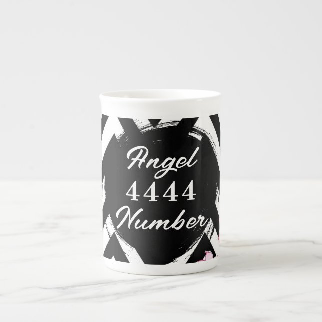 Angel Numberr "4444" Benporslin Mugg (Framsidan)