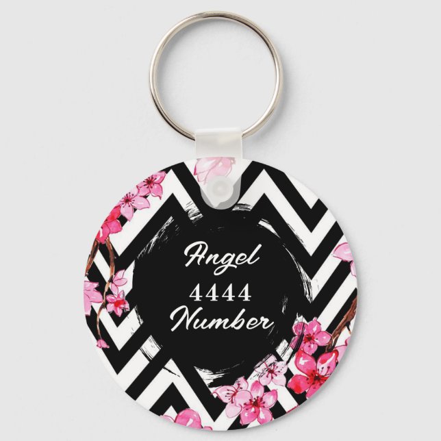 Angel Numberr "4444" Nyckelring (Framsida)