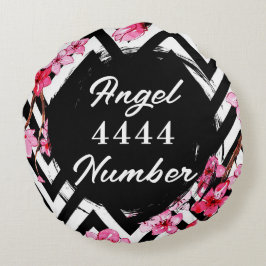 Angel Numberr "4444" Rund Kudde