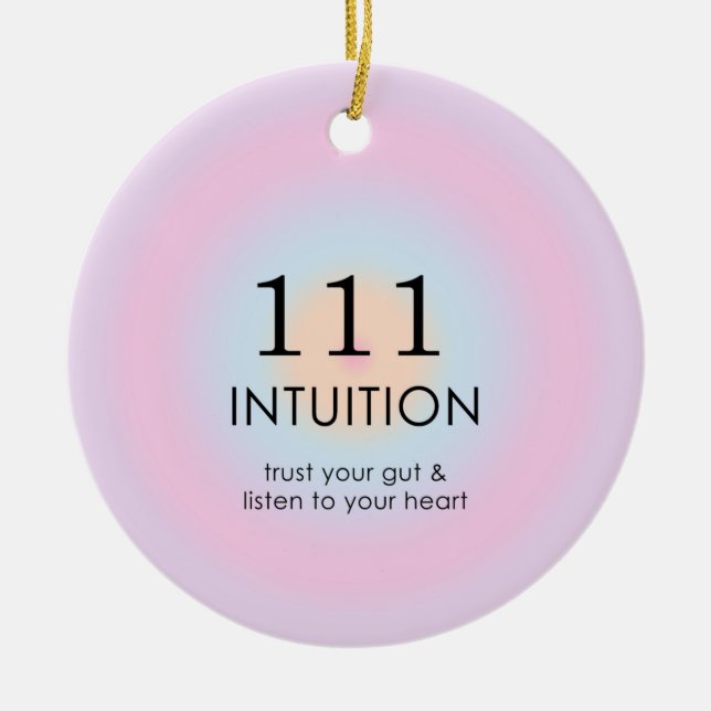 Angel Numbers Numerology 111 Intuition Julgransprydnad Keramik (Framsidan)