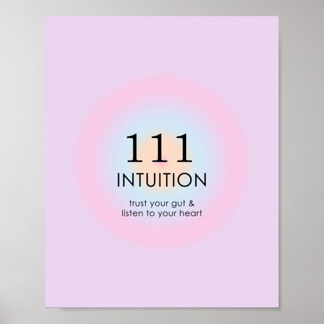 Angel Numbers Numerology 111 Intuition Poster (Framsidan)
