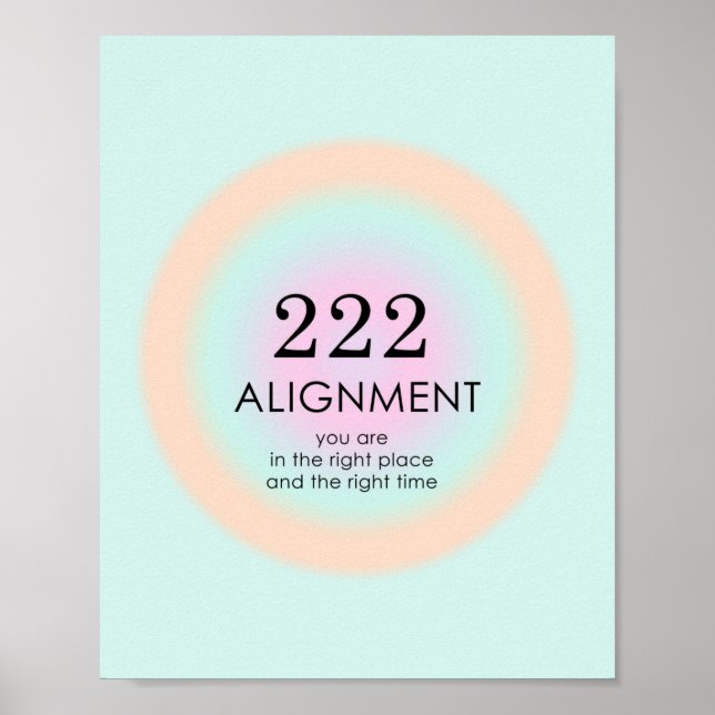 Angel Numbers Numerology 222-justering Poster (Framsidan)