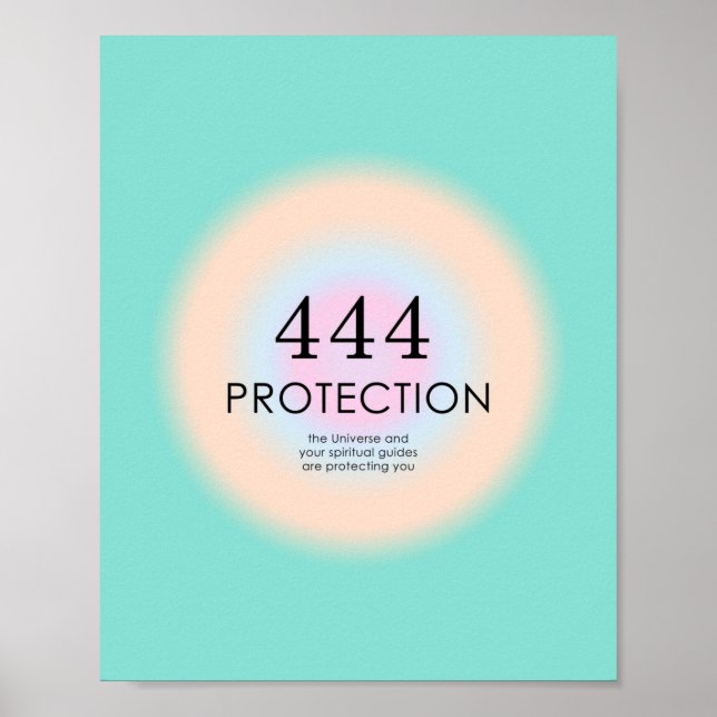 Angel Numbers Numerology 444 Protection Poster (Framsidan)