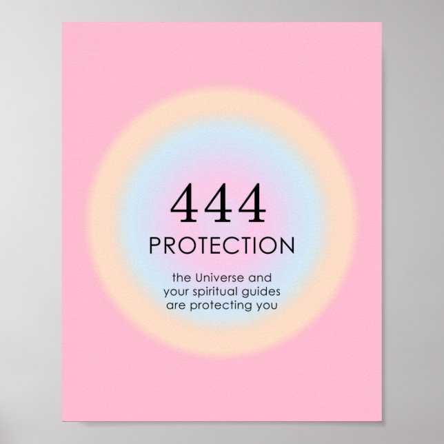 Angel Numbers Numerology 444 Protection Poster (Framsidan)
