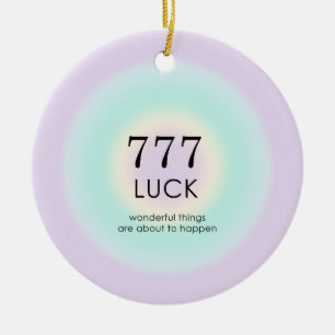Angel Numbers Numerology 777 Tur Julgransprydnad Keramik