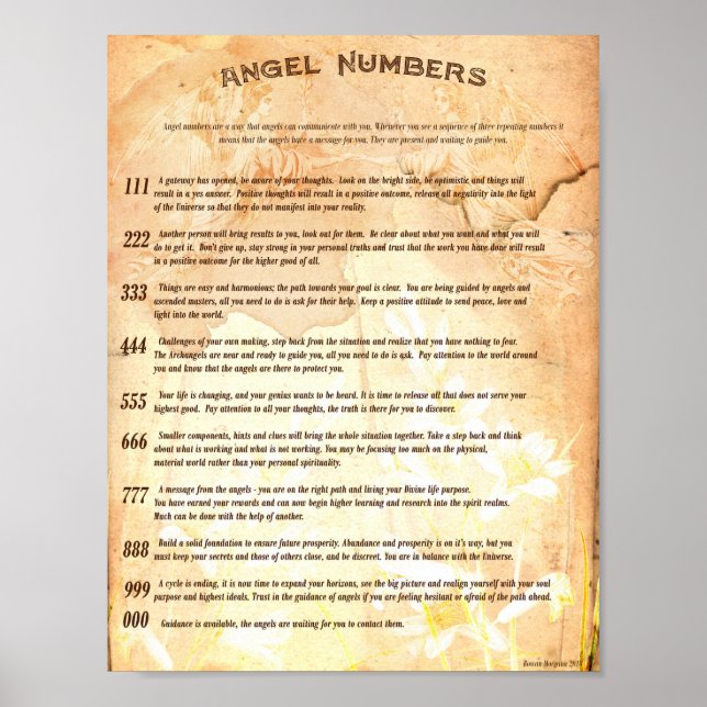 ANGEL NUMBERS POSTER (Framsidan)