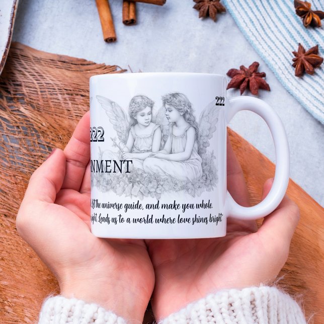 Angel nummer 222 - Justering - Mugg med citat (Skapare uppladdad)