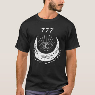 Angel nummer 777 Andlig som vaknar Öga Måne T Shirt