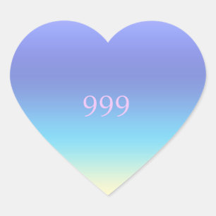 Angel nummer 999 - hjärtformat klistermärke