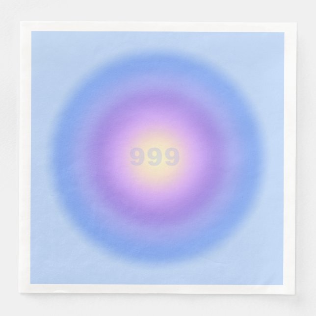 Ängel Nummer 999 Släpp - Ängel Nummer Gradient Pappersservett (Framsida)