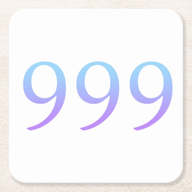 Ängel Nummer 999  Underlägg Papper Kvadrat (Framsidan)