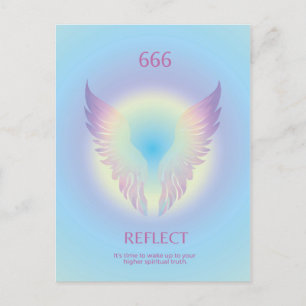 Angel nummer Aura 666 reflektion Vykort