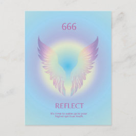 Angel nummer Aura 666 reflektion Vykort