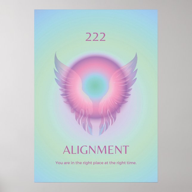 Angel Nummer Aura Poster 222-justering (Framsidan)