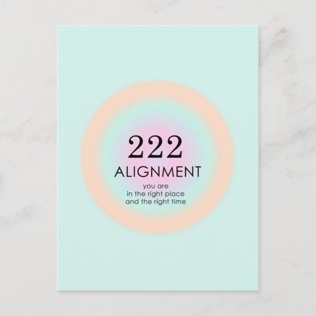 Angel Numres Numerology 222 justeringsrörelse Vykort (Framsida)