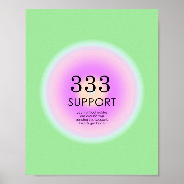 Angel Numres Numerology 333 betyder support Poster (Framsidan)