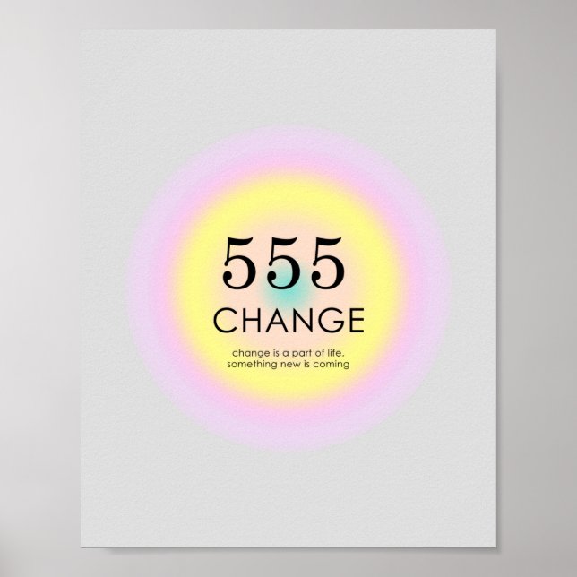 Angel Numres Numerology 555, förändring betyder Poster (Framsidan)