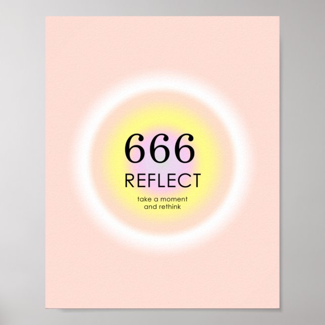 Angel Numres Numerology 666 reflekterar betydelsen Poster (Framsidan)