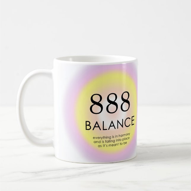 Angel Numres Numerology betyder 888 Balance Kaffemugg (Vänster)
