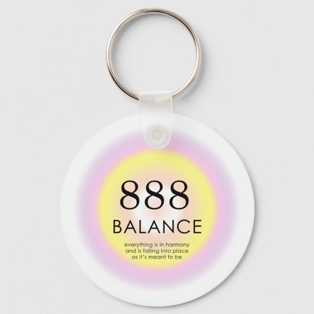 Angel Numres Numerology betyder 888 Balance Nyckelring (Framsida)
