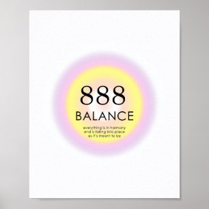 Angel Numres Numerology betyder 888 Balance Poster