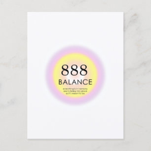 Angel Numres Numerology betyder 888 Balance Vykort