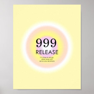 Angel Numres Numerology betyder 999 Let Go Poster