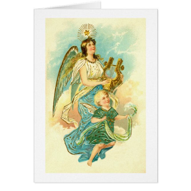 Angel och barn hälsningskort (Framsidan)