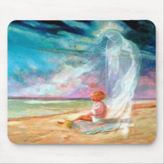 Ängel och barn på stranden Mousepad Musmatta