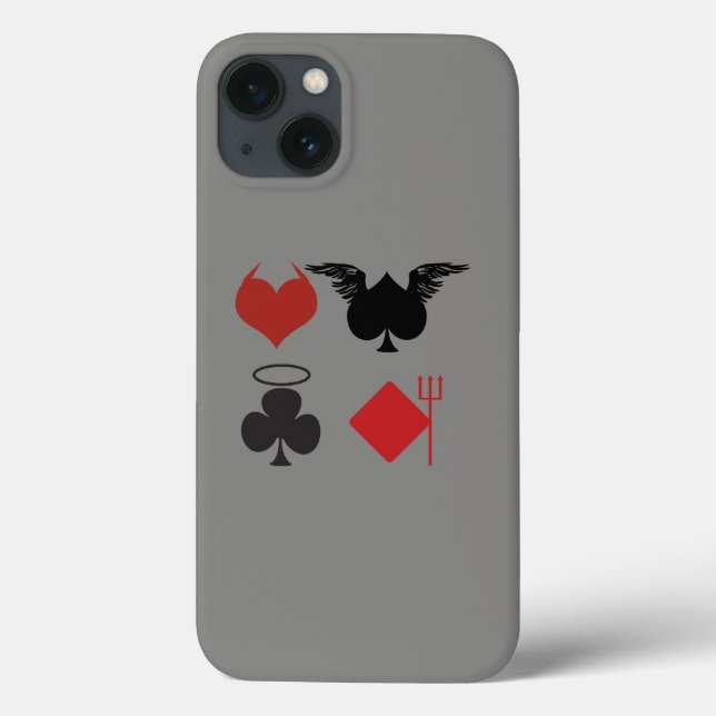 Angel och Djävulen Card Kostym Mörk  Grått iPad Ca (Baksida)