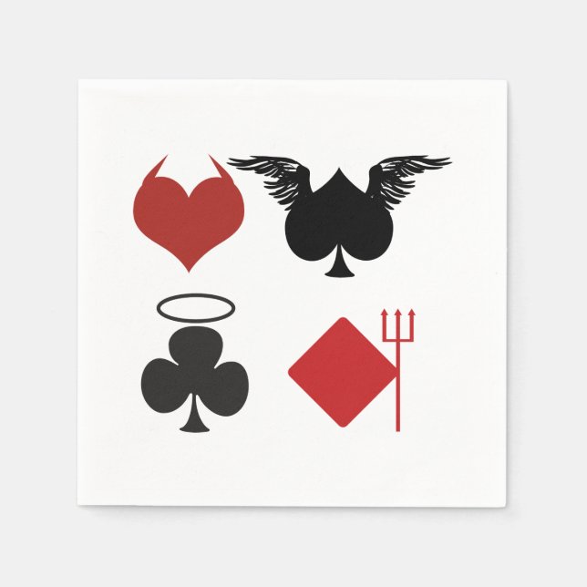 Angel och Djävulen Card Kostym Pappersservett (Framsidan)
