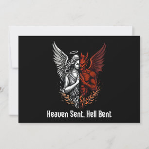 Angel och Djävulen halv himlen Sent helvetet Bent Inbjudningar