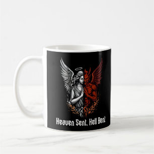 Angel och Djävulen halv himlen Sent helvetet Bent Kaffemugg