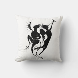 Angel och Djävulen Silhouette Dekorativ kudde