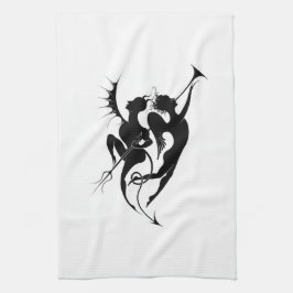 Angel och Djävulen Silhouette Kökshandduk