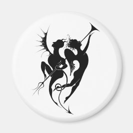 Angel och Djävulen Silhouette Magnet