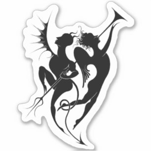 Angel och Djävulen Silhouette Vinyl Sticker Klistermärken